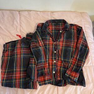 J. Crew Red and Black Plaid Pajama Set